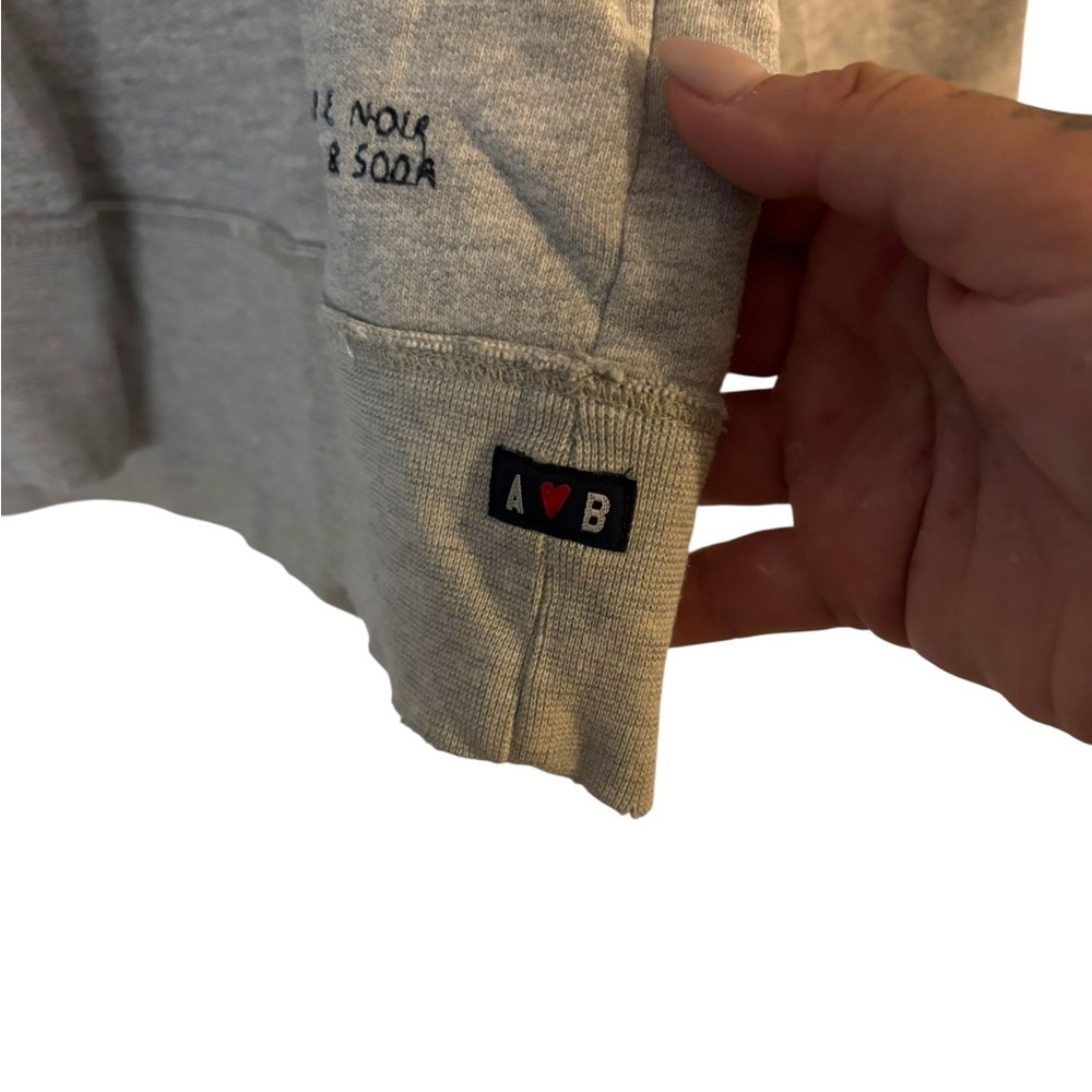 Scotch & Soda Gray Sweatshirt | Embroidered Red Hearts - Picture 11 of 12